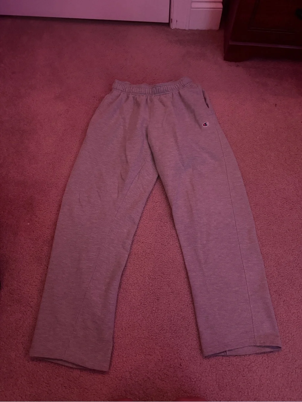 Champion Gray Sweatpants with Embroidered Logo